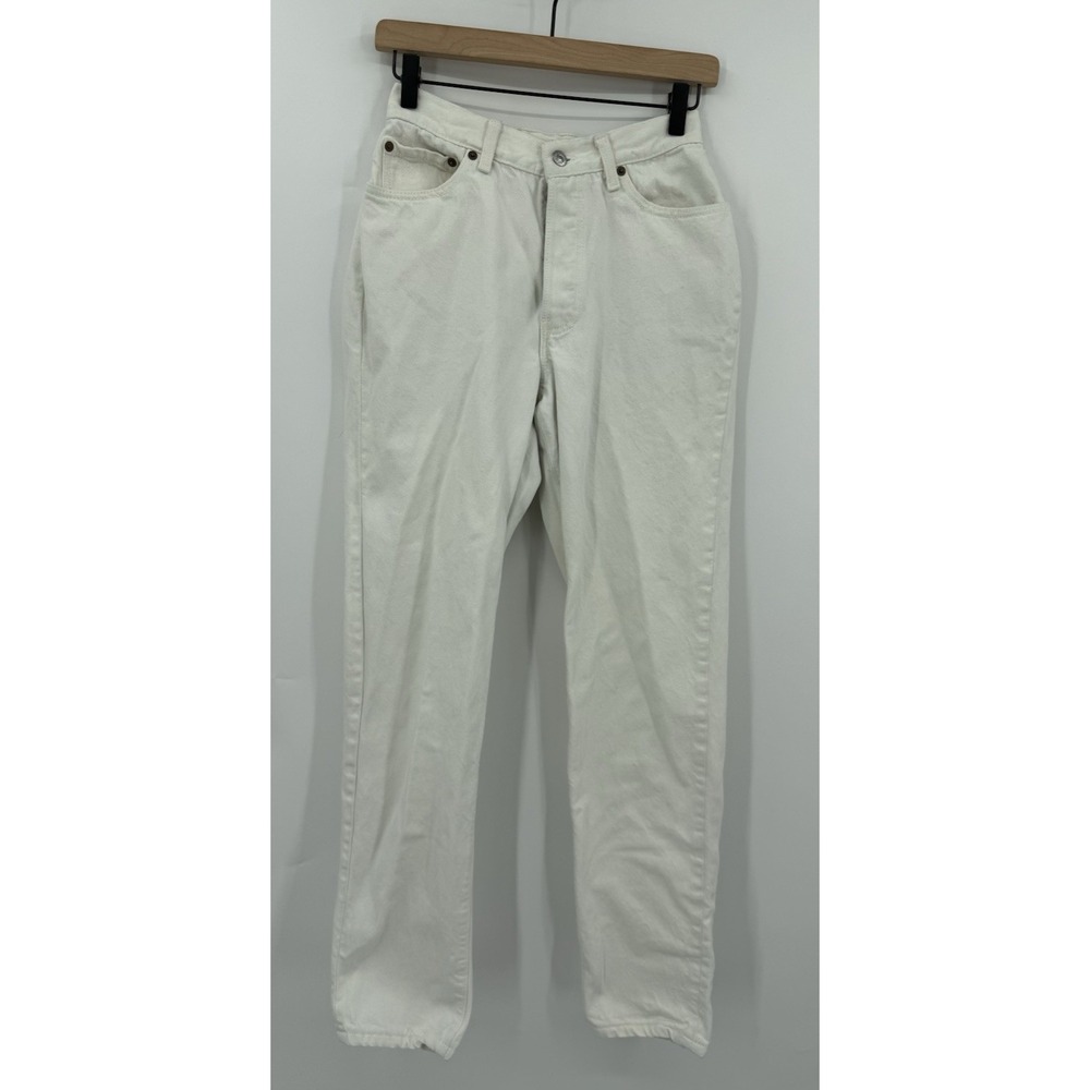 Vintage Levis 501‎ Jeans Womens 25" White Button Fly Denim Pants Made USA 9